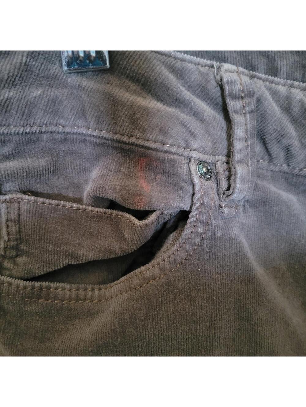 JustFab Grey Taupe Corduroy Pants Skinny Fit Size 30 - Picture 5 of 5